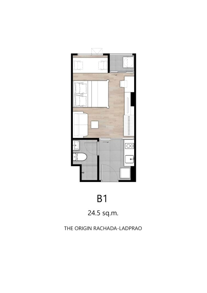 The Origin Ratchada-Ladprao 1 Bedroom Type B1 24.50 sqm.