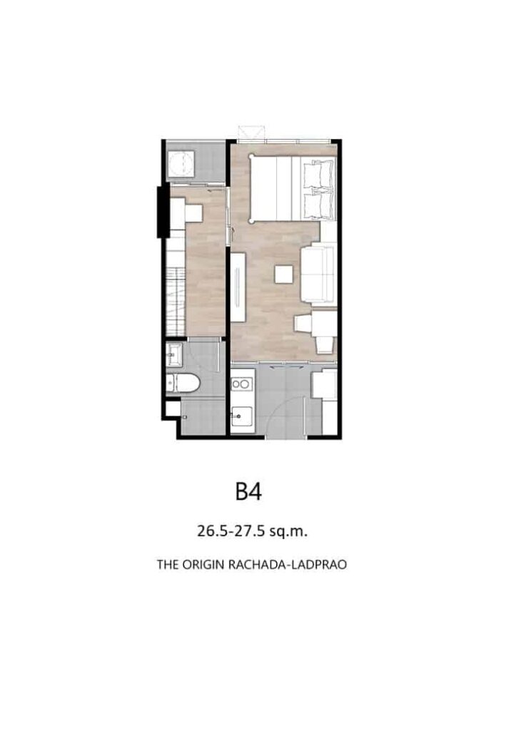 The Origin Ratchada-Ladprao 1 Bedroom Type B4 26.50-27.50 sqm.