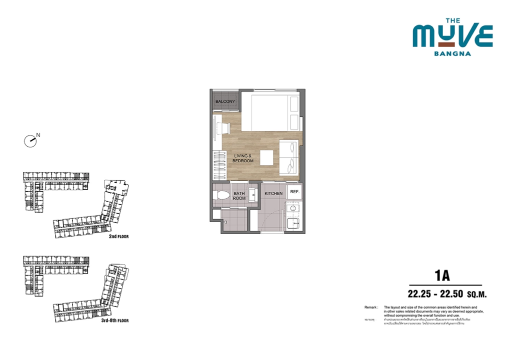 The Muve Bangna 1 Bedroom - Type 1A