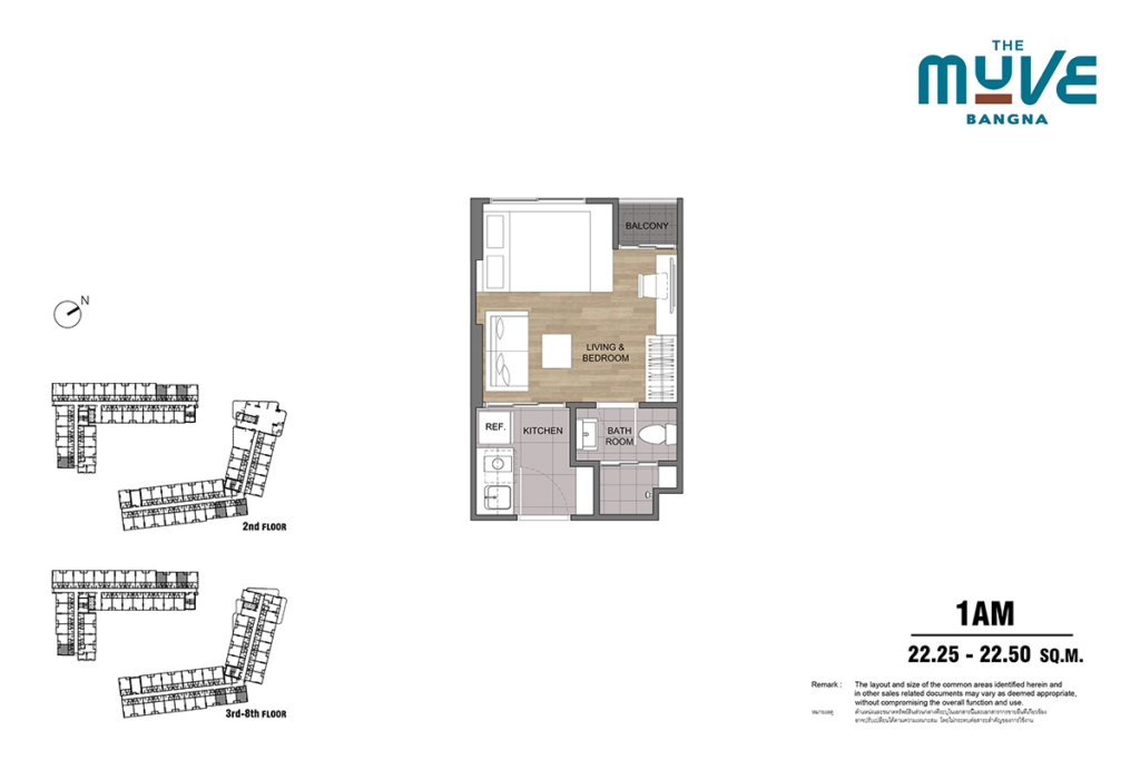 The Muve Bangna 1 Bedroom - Type 1AM