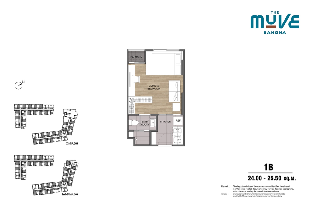 The Muve Bangna 1 Bedroom - Type 1B