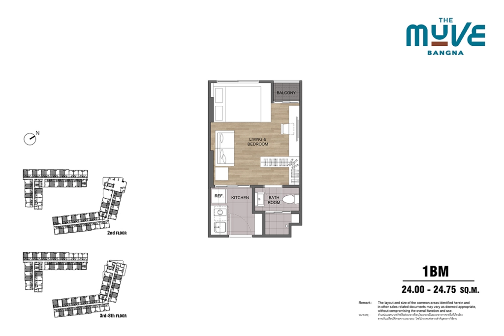 The Muve Bangna 1 Bedroom - Type 1BM