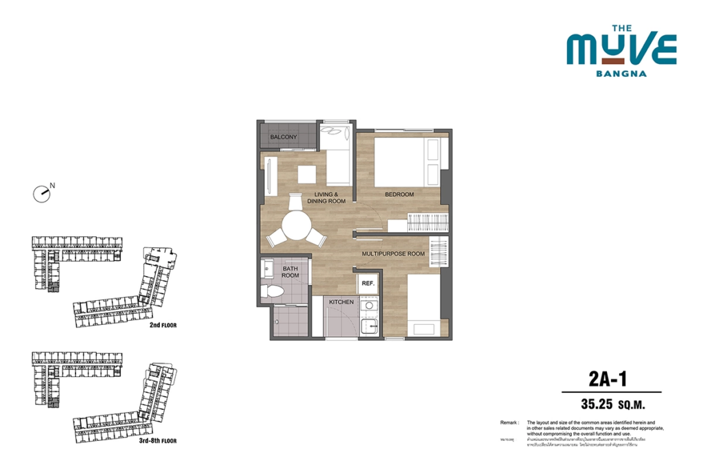 The Muve Bangna 1 Bedroom Plus - Type 2A-1