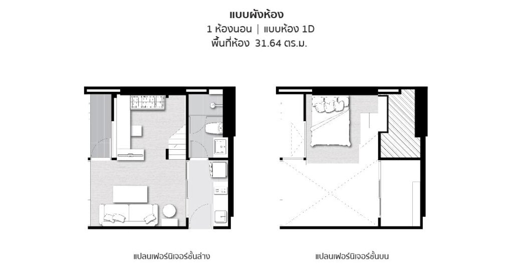 Chewathai Residence Asoke 1 Bedroom Type 1D