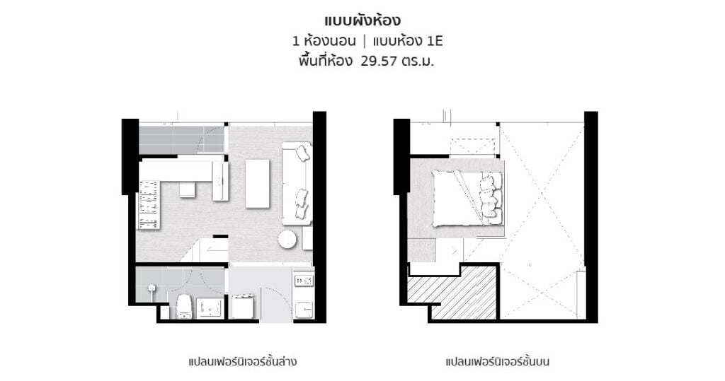 Chewathai Residence Asoke 1 Bedroom Type 1E