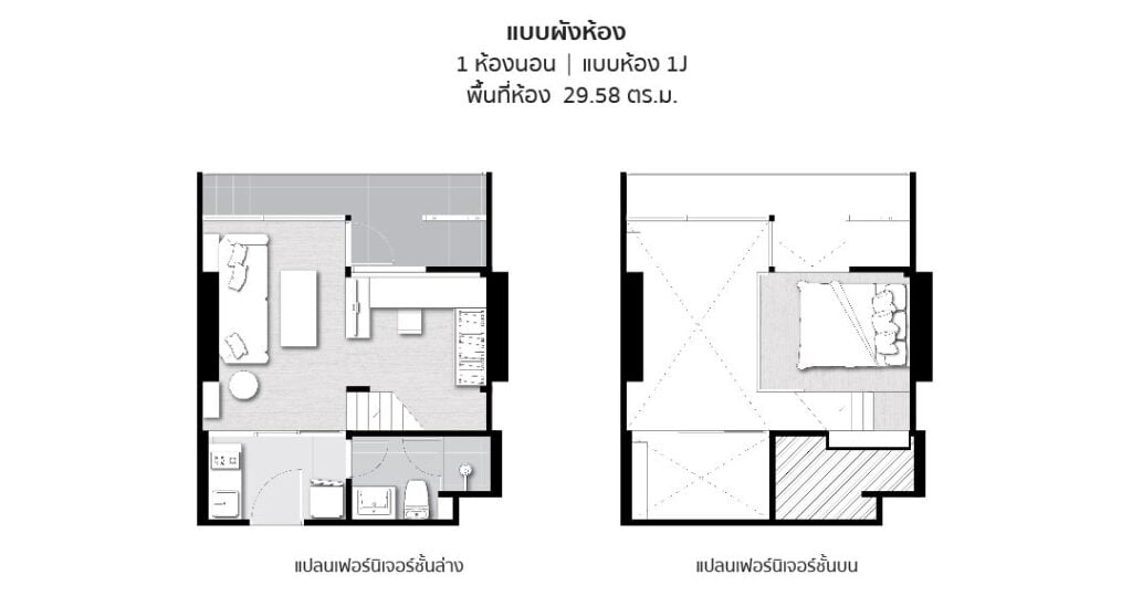 Chewathai Residence Asoke 1 Bedroom Type 1J