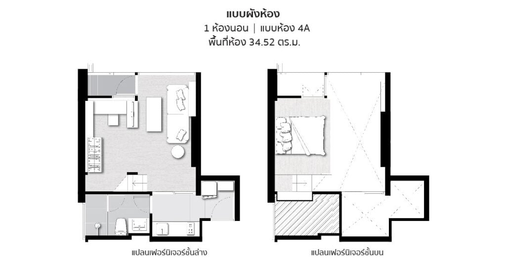 Chewathai Residence Asoke 1 Bedroom Type 4A