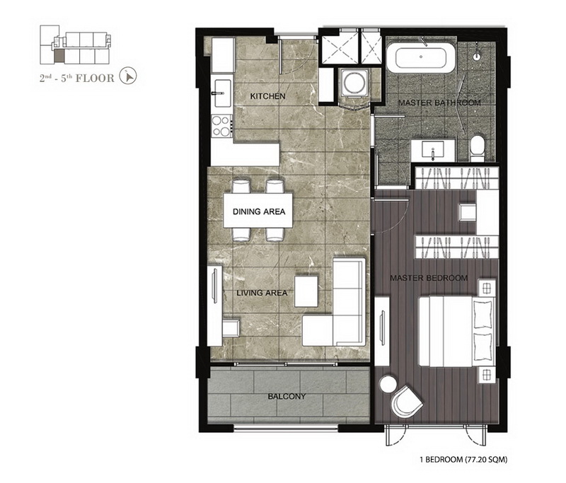 Nivati Thonglor 23 1 bedroom 77.20 sqm.