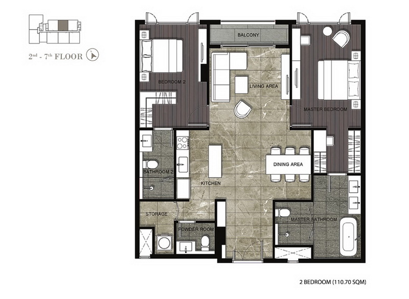 Nivati Thonglor 23 2 bedroom 109.80 sqm.