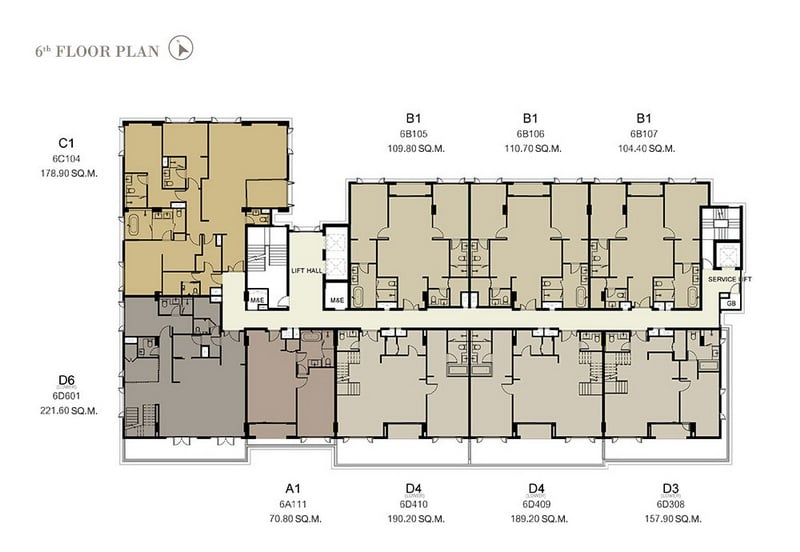 Nivati Thonglor 23 6th floor plan