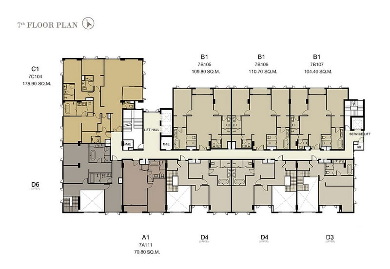 Nivati Thonglor 23 7th floor plan