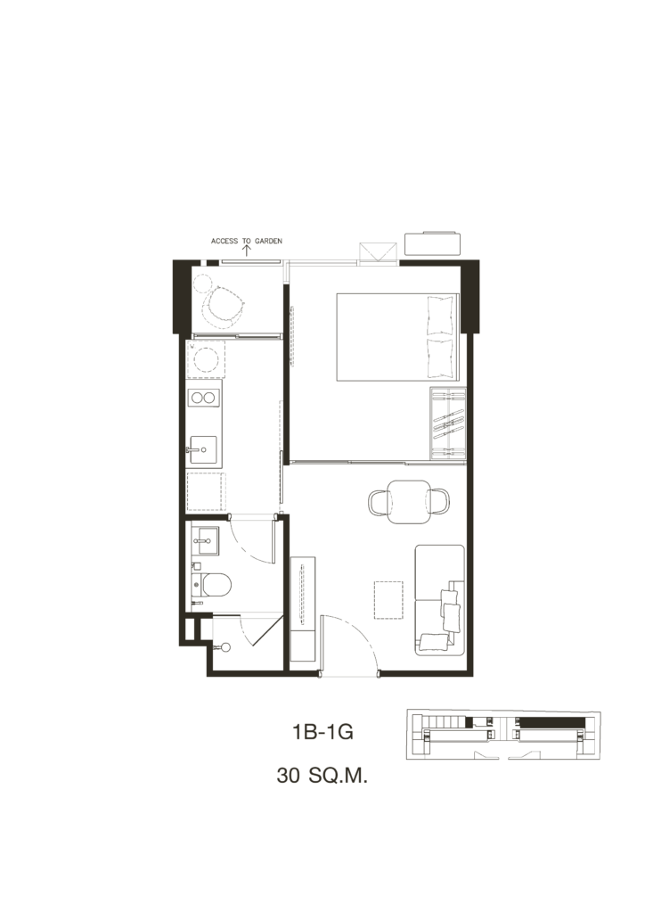 Quintara Phume Sukhumvit 39 1 bedroom 1B-1G