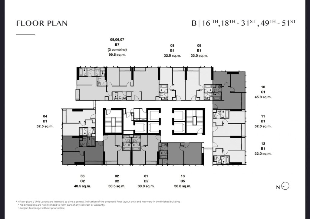 Park Origin Thonglor B 16th,18th-31st, 49th-51st floor